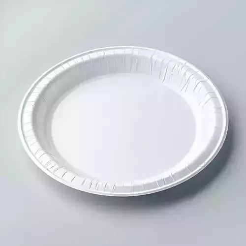 Realistic White Disposable Plate Model Low-poly 3D model Realistic White Disposable Plate Model Low-poly 3D model