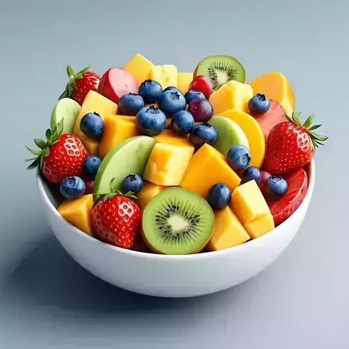 Realistic Fruit Salad in Bowl