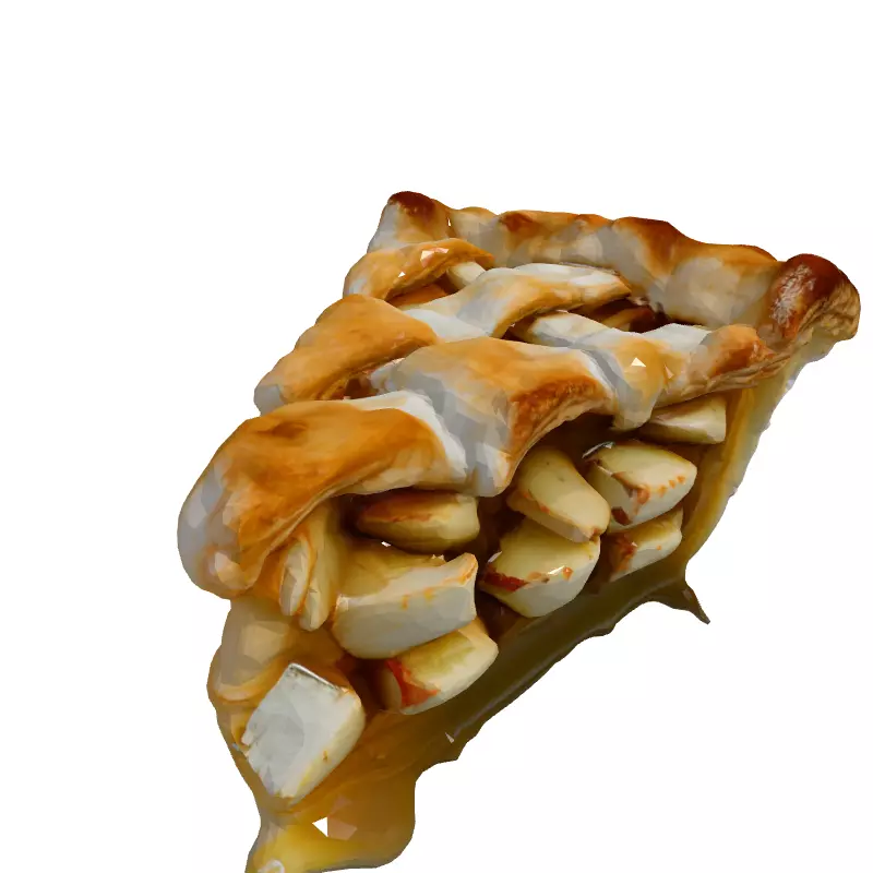 Realistic Apple Pie Slice 3D Model Low-poly 3D model_3