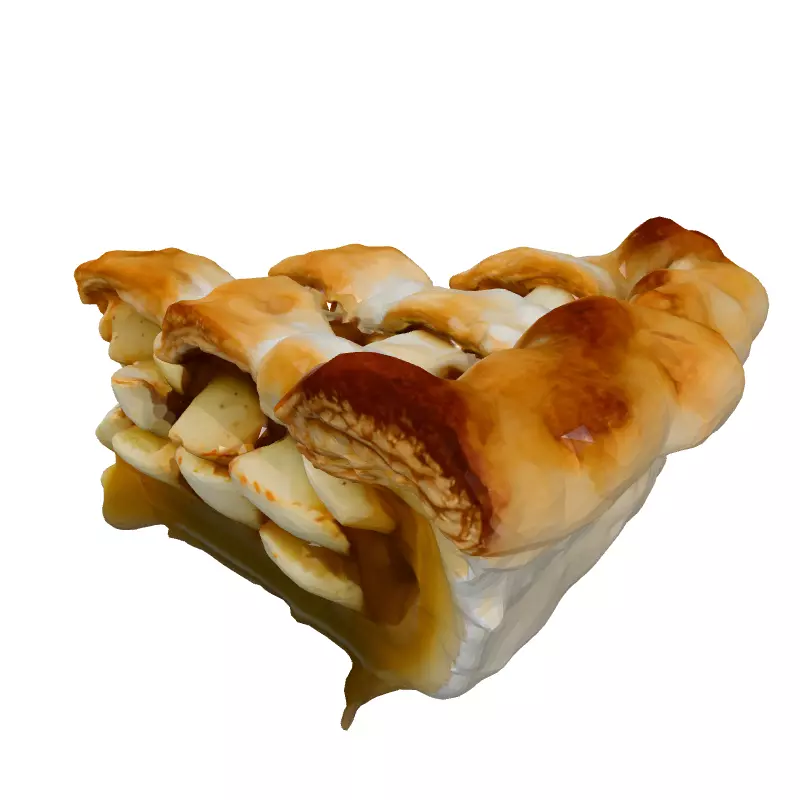 Realistic Apple Pie Slice 3D Model Low-poly 3D model_2