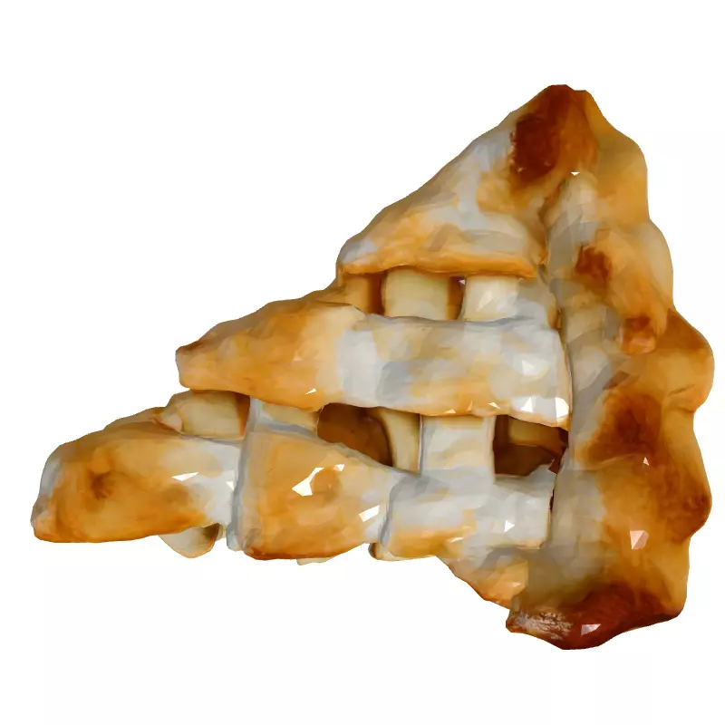 Realistic Apple Pie Slice 3D Model Low-poly 3D model_8