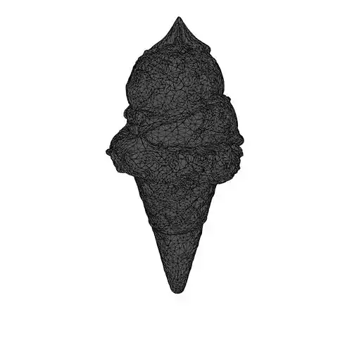 Realistic Ice Cream Cone 3D Model Low-poly 3D model 2