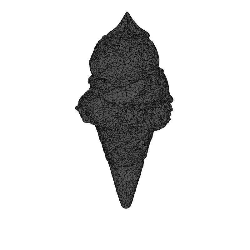 Realistic Ice Cream Cone 3D Model Low-poly 3D model_1