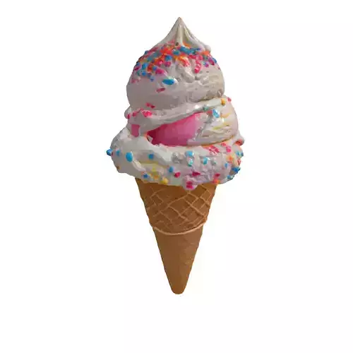 Realistic Ice Cream Cone 3D Model Low-poly 3D model 4