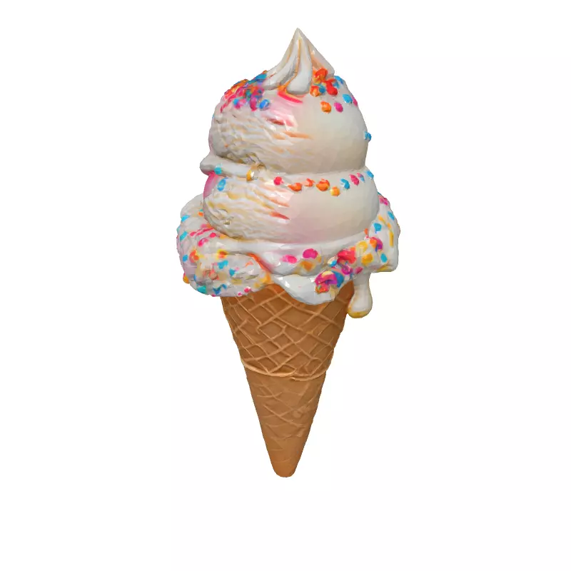 Realistic Ice Cream Cone 3D Model Low-poly 3D model_2