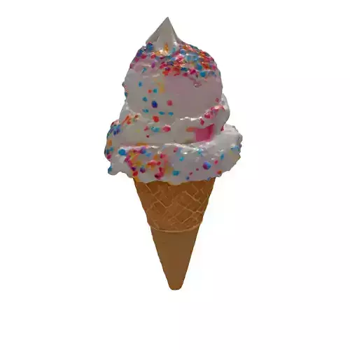 Realistic Ice Cream Cone 3D Model Low-poly 3D model 7