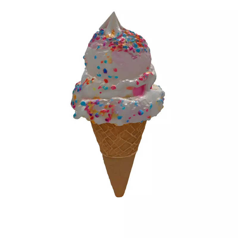 Realistic Ice Cream Cone 3D Model Low-poly 3D model_6