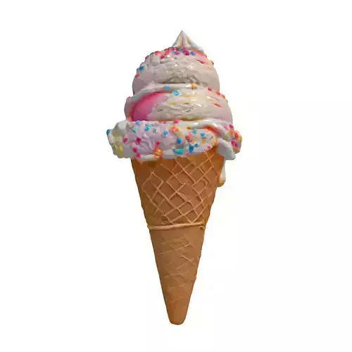 Realistic Ice Cream Cone 3D Model Low-poly 3D model 5