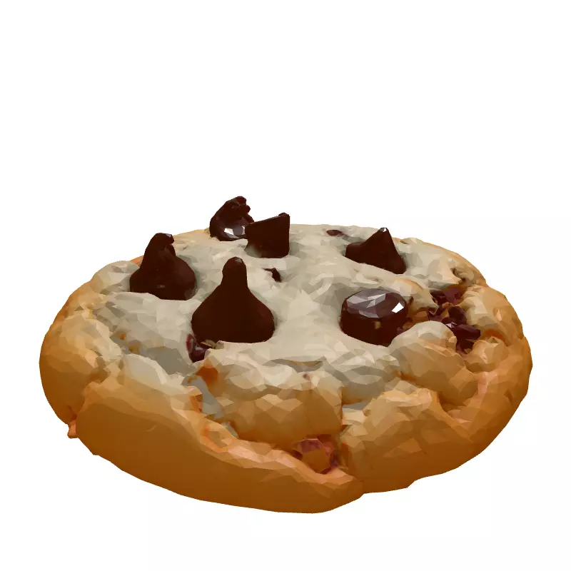 Realistic Chocolate Chip Cookie 3D Model Low-poly 3D model_6