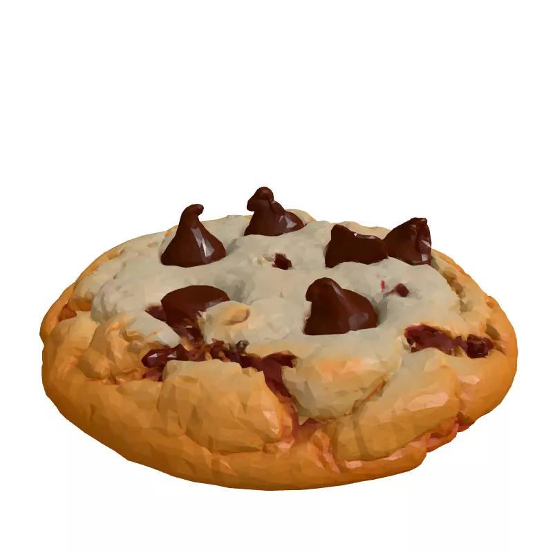 Realistic Chocolate Chip Cookie 3D Model Low-poly 3D model_3