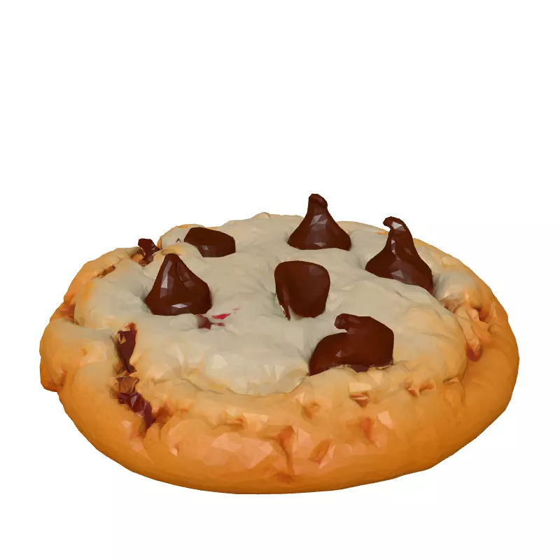 Realistic Chocolate Chip Cookie 3D Model Low-poly 3D model_2