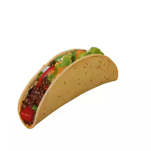 Realistic 3D Taco Model Low-poly 3D model 3