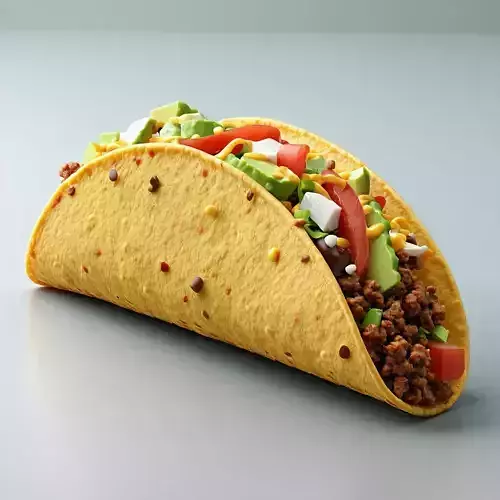 Realistic 3D Taco Model Low-poly 3D model