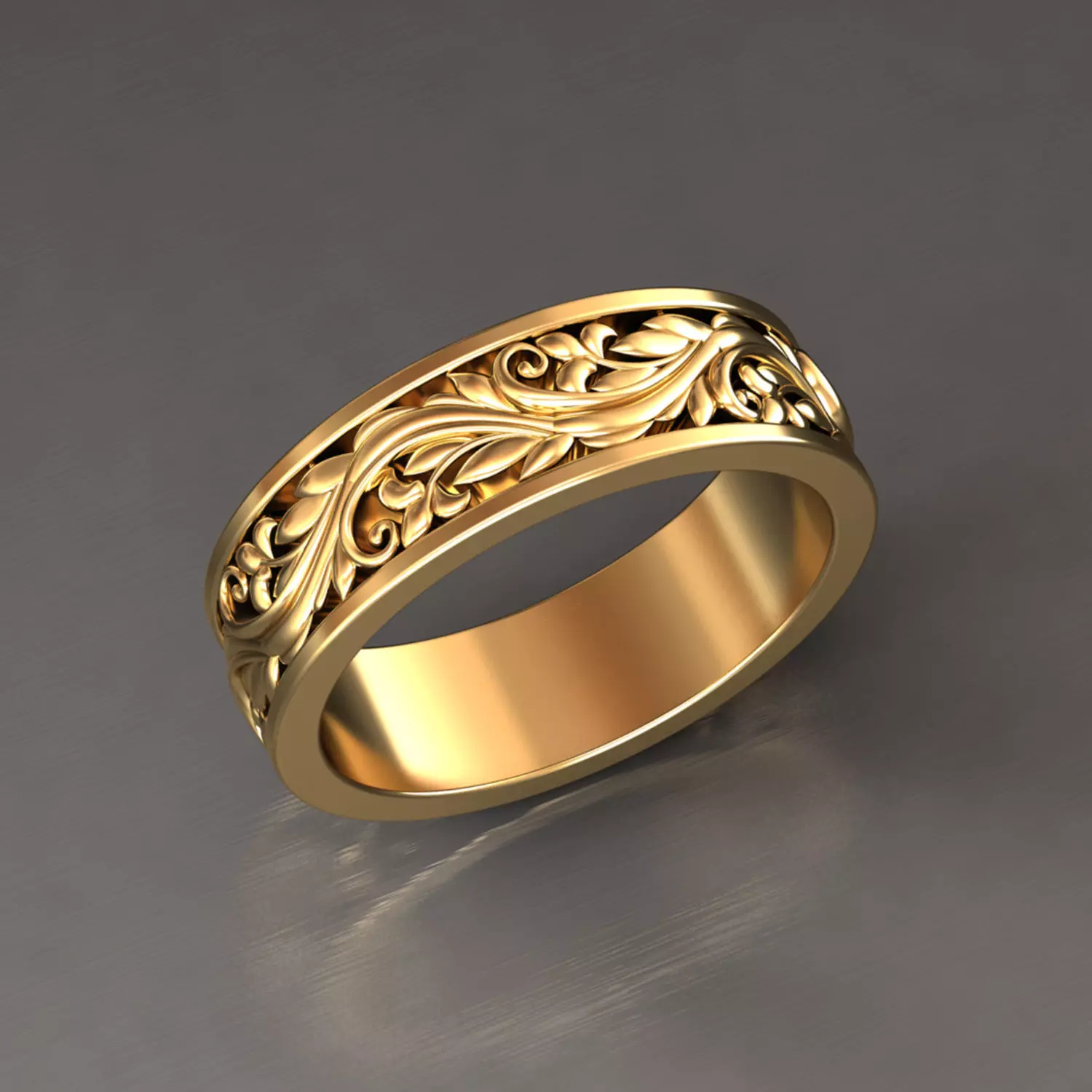 Floral Wedding Ring 3D Model 3D print model