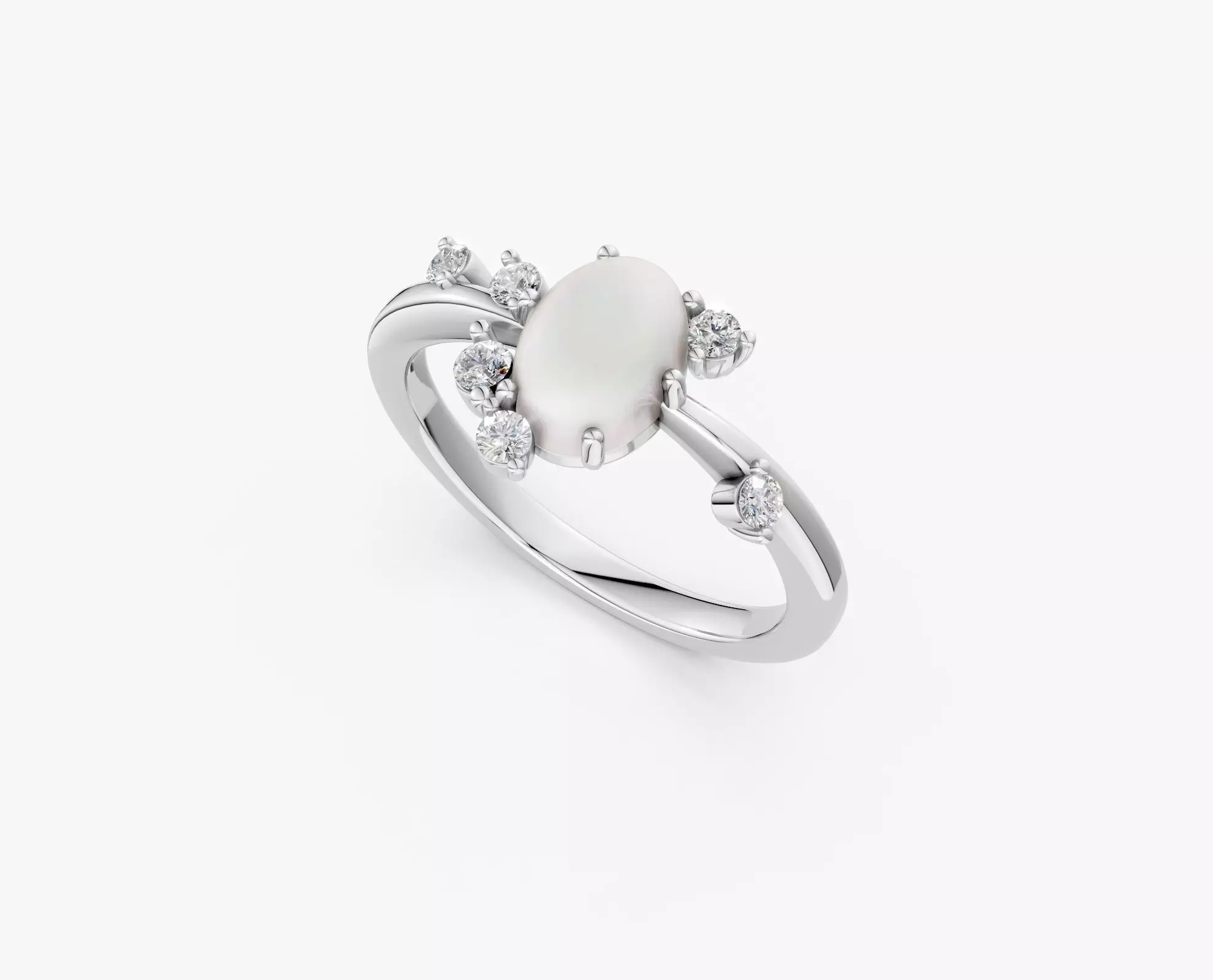 moonstone ring-zdr0161 3D print model_2