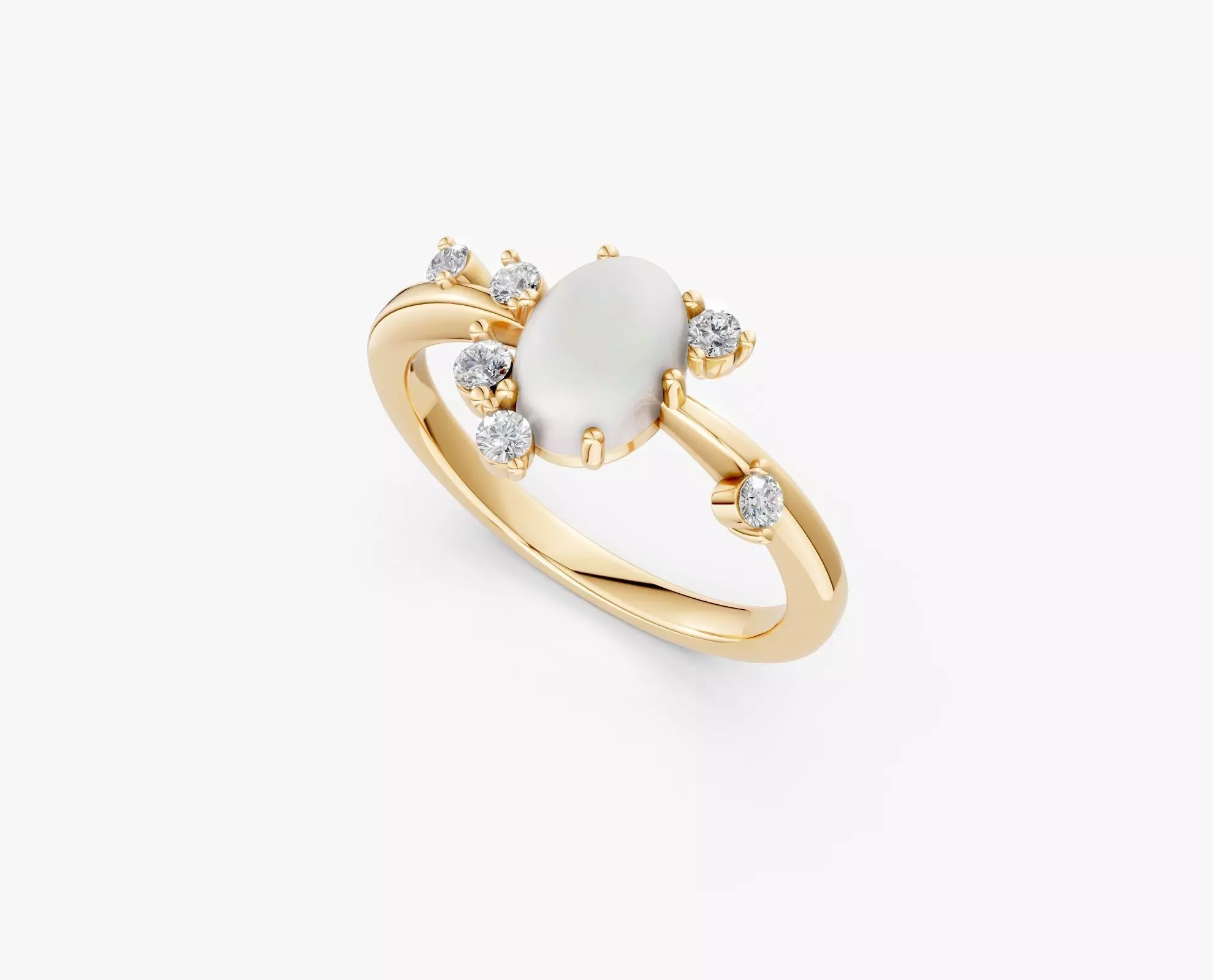 moonstone ring-zdr0161 3D print model_1