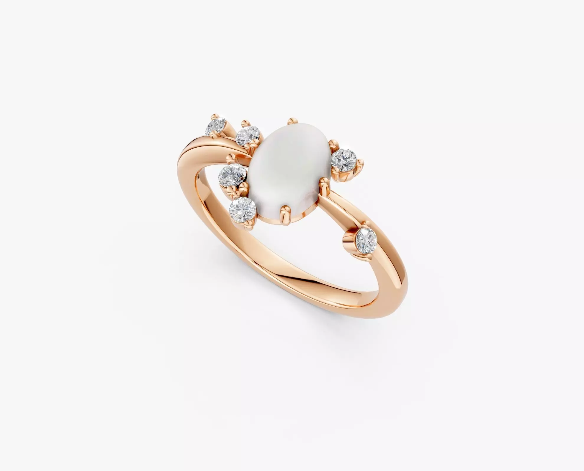 moonstone ring-zdr0161 3D print model_0
