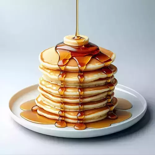 Realistic Stack of Pancakes with Syrup