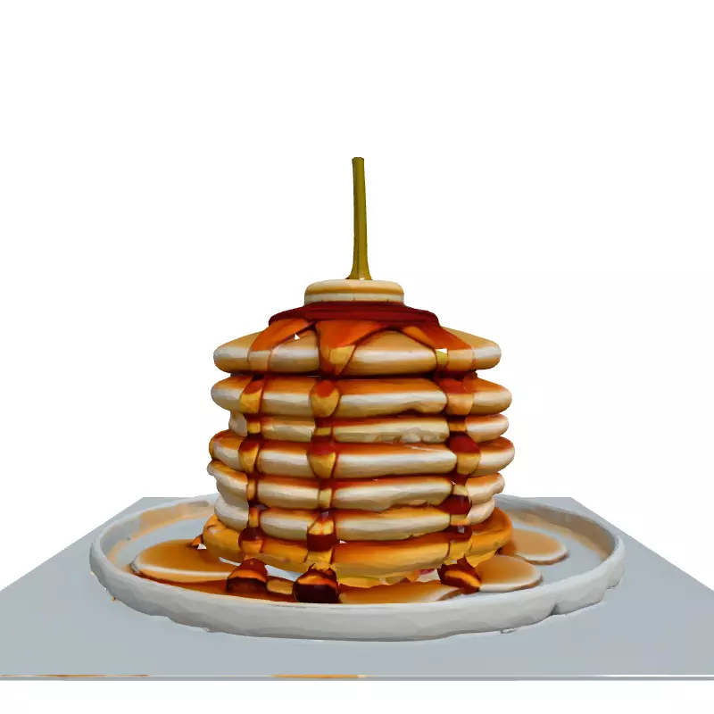 Realistic Stack of Pancakes with Syrup Low-poly 3D model_4