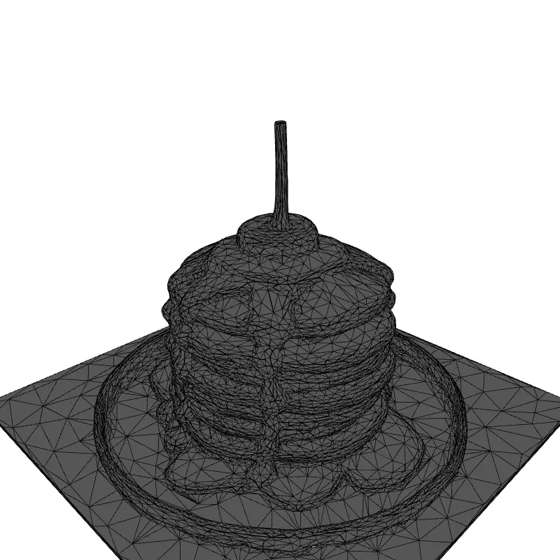 Realistic Stack of Pancakes with Syrup Low-poly 3D model_9