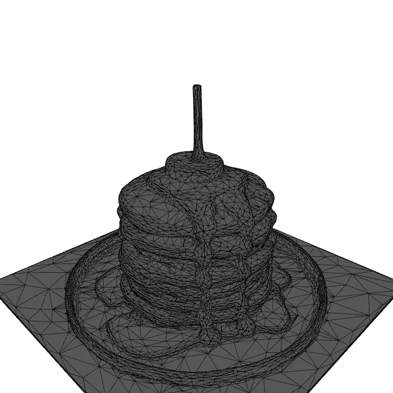 Realistic Stack of Pancakes with Syrup Low-poly 3D model_1