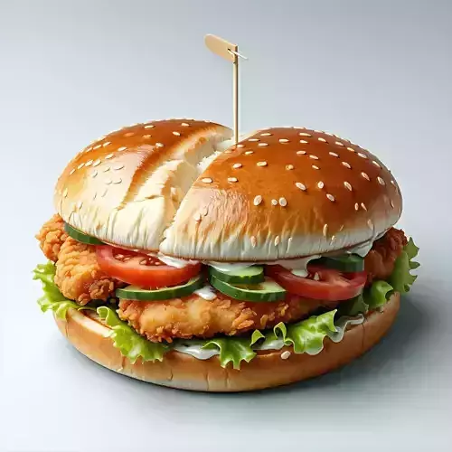 Realistic Crispy Chicken Burger 3D Model Low-poly 3D model