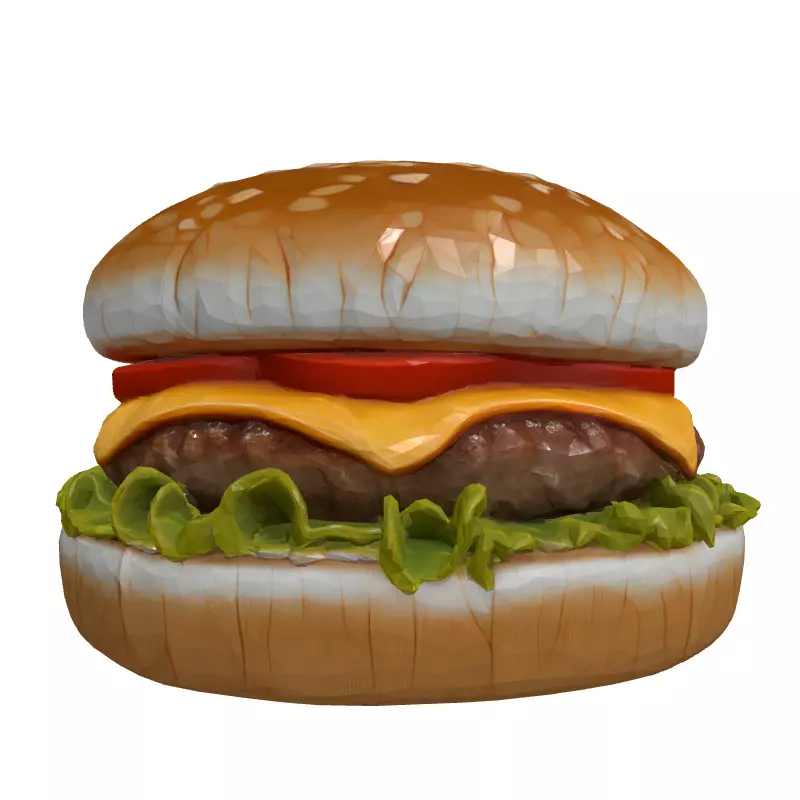 Realistic Cheeseburger 3D Model Low-poly 3D model_4