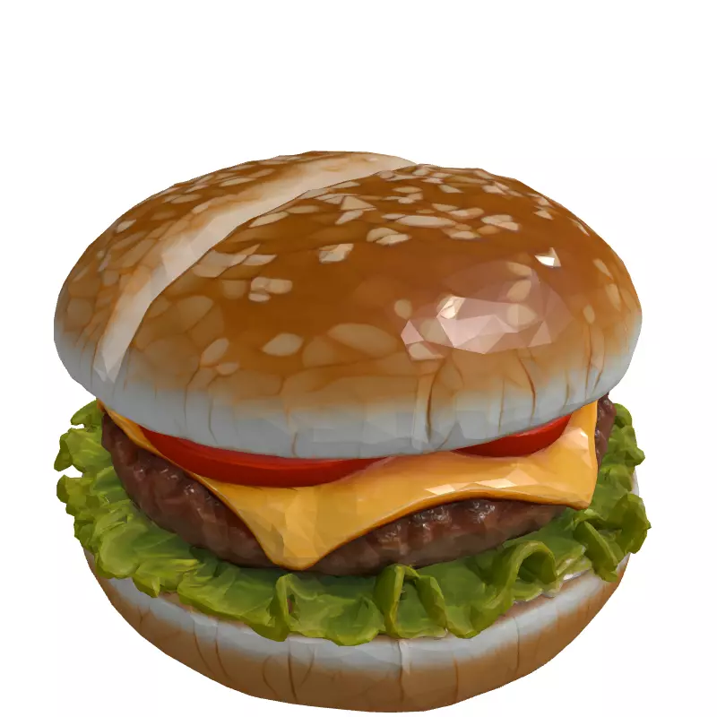 Realistic Cheeseburger 3D Model Low-poly 3D model_3