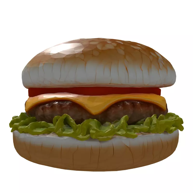 Realistic Cheeseburger 3D Model Low-poly 3D model_7