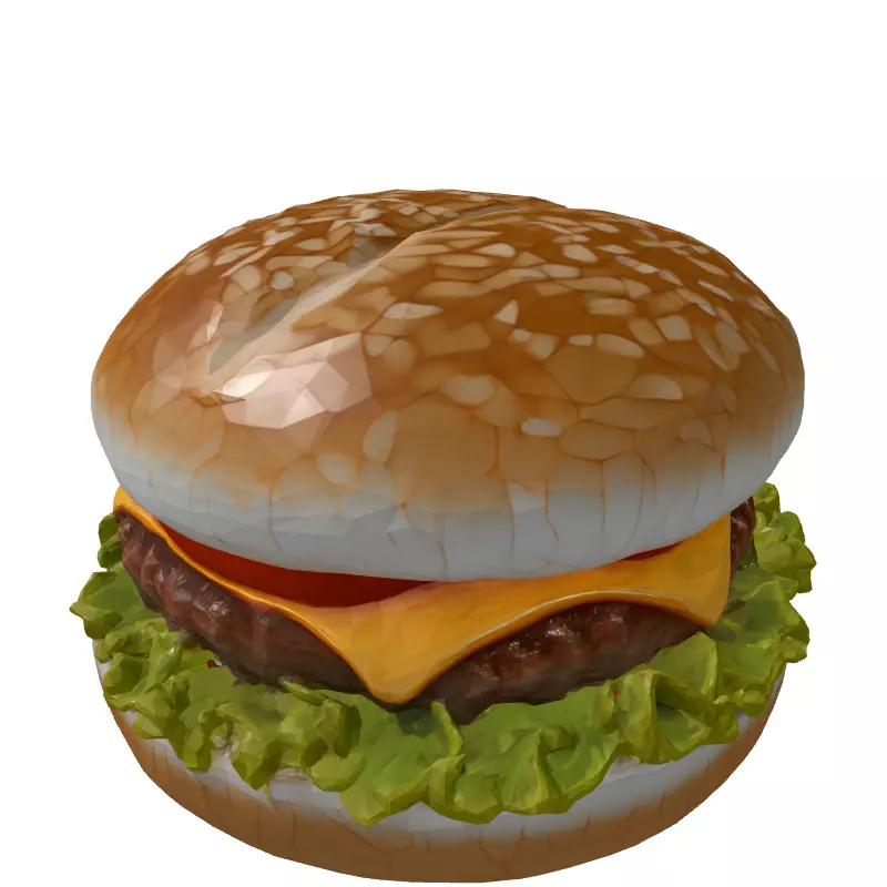 Realistic Cheeseburger 3D Model Low-poly 3D model_5