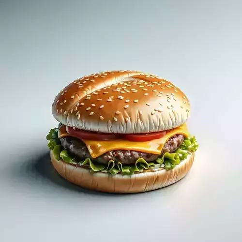 Realistic Cheeseburger 3D Model Low-poly 3D model