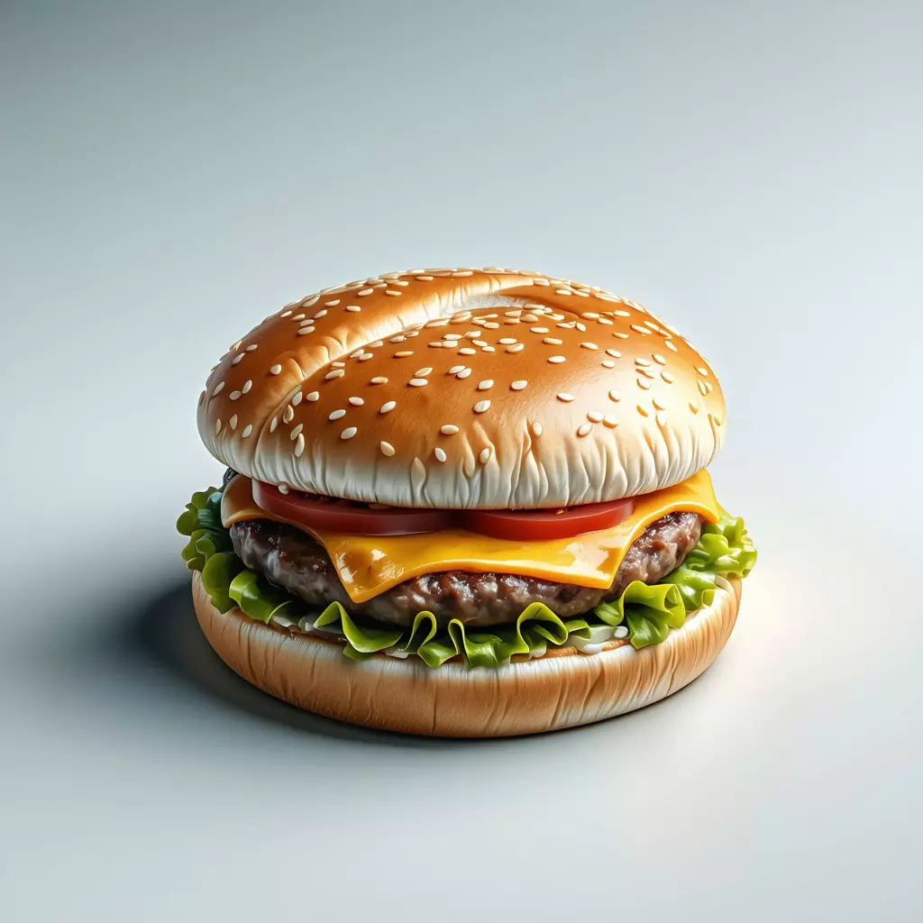 Realistic Cheeseburger 3D Model Low-poly 3D model_0