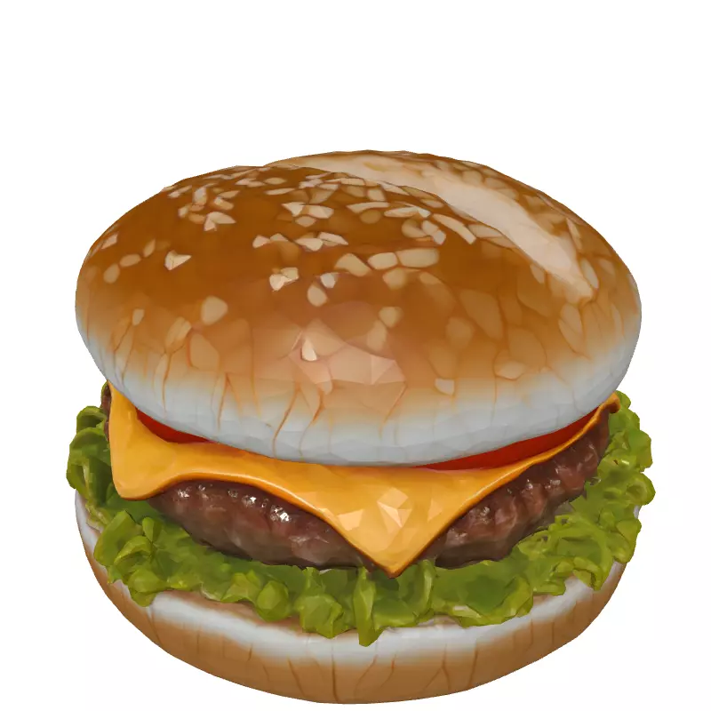 Realistic Cheeseburger 3D Model Low-poly 3D model_2