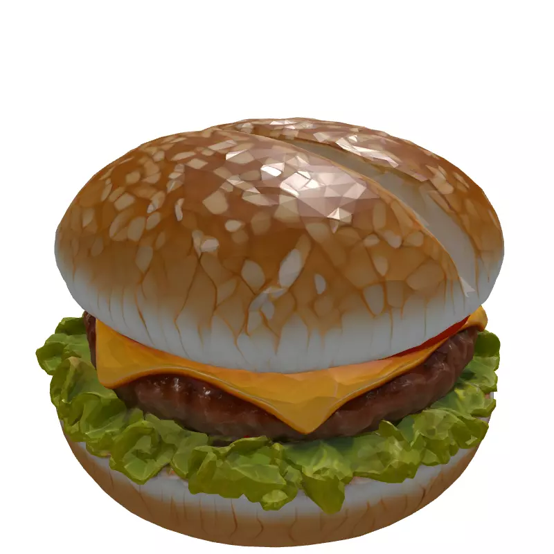 Realistic Cheeseburger 3D Model Low-poly 3D model_6