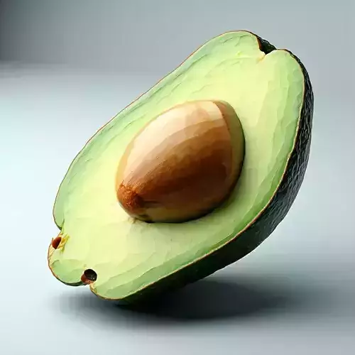 Realistic 3D Avocado Half Model