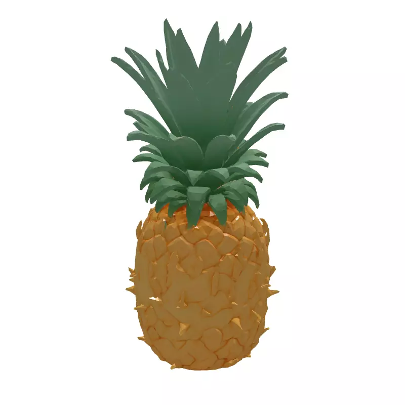 Cute Cartoon Pineapple 3D Model Low-poly 3D model_6