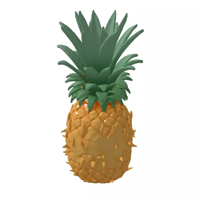 Cute Cartoon Pineapple 3D Model Low-poly 3D model_5