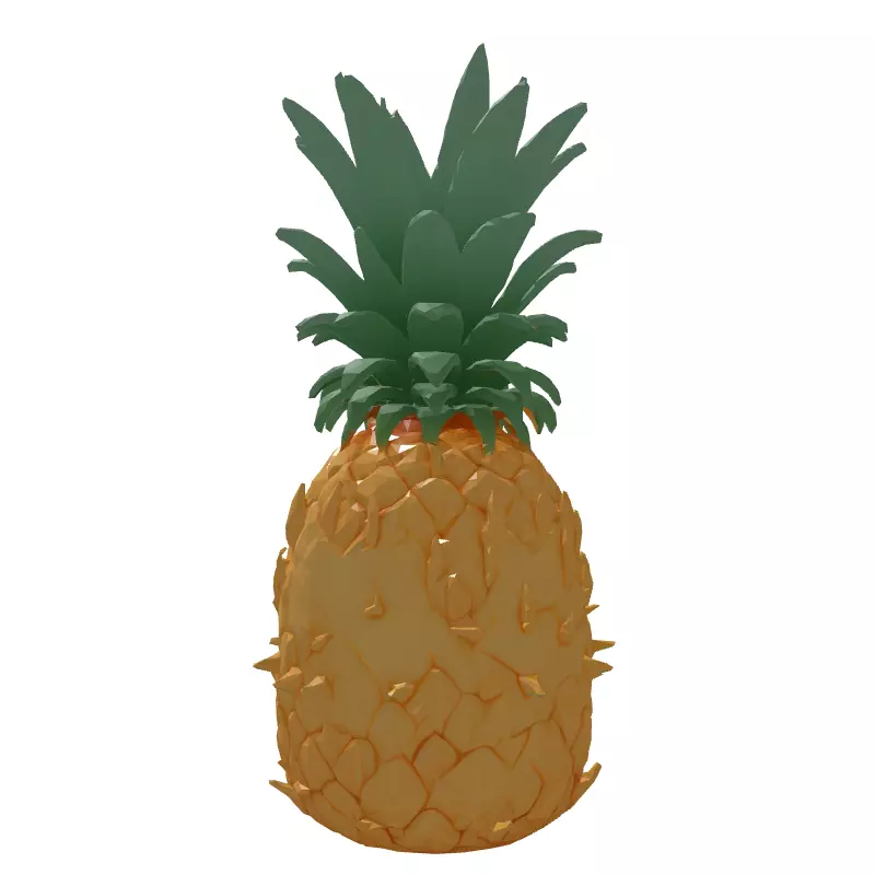 Cute Cartoon Pineapple 3D Model Low-poly 3D model_7