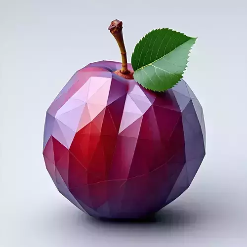 LowPoly Plum Stylized 3D Model Low-poly 3D model