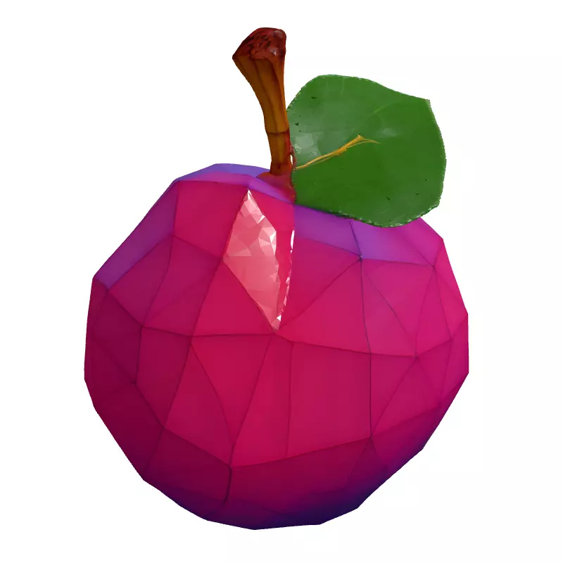 LowPoly Plum Stylized 3D Model Low-poly 3D model_3