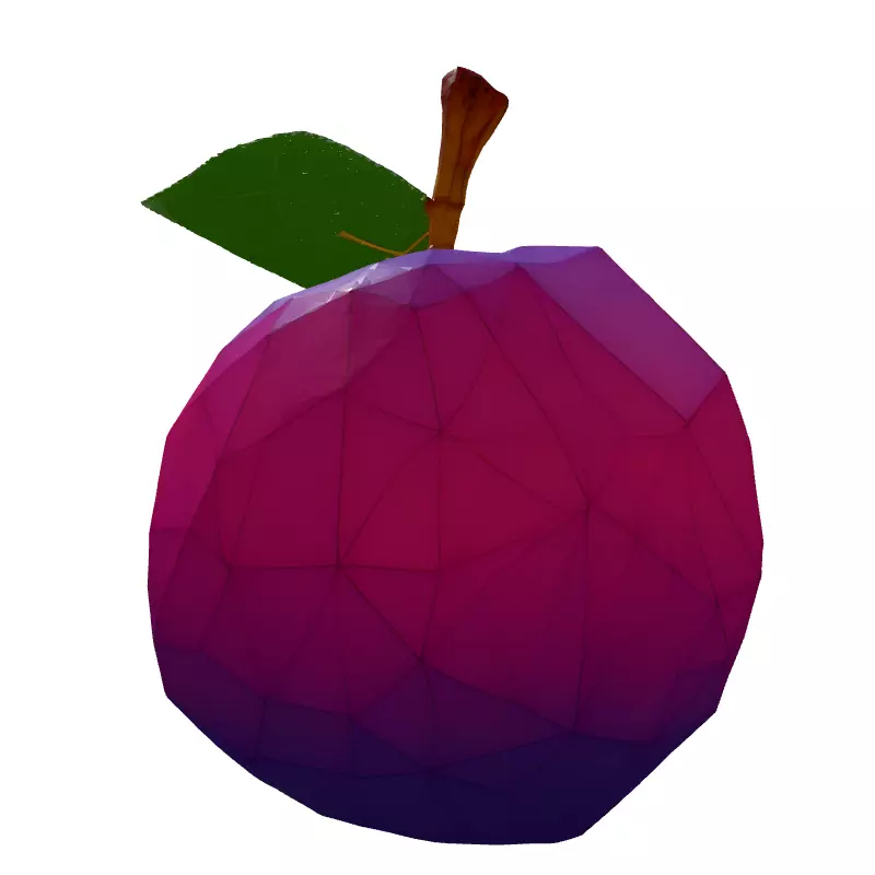 LowPoly Plum Stylized 3D Model Low-poly 3D model_7