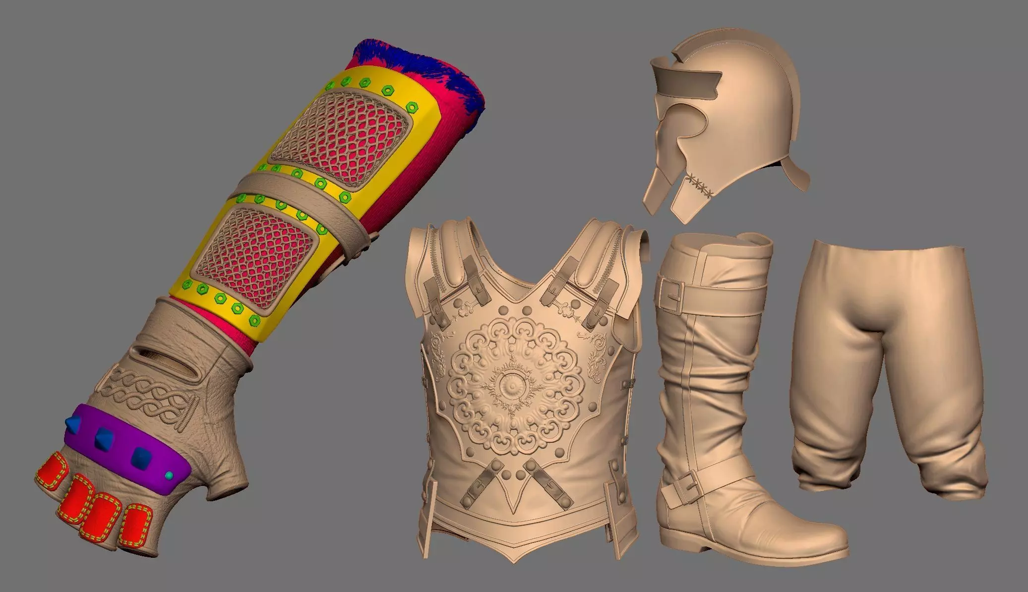 Armor Set Low-poly 3d Model Low-poly 3D model_16