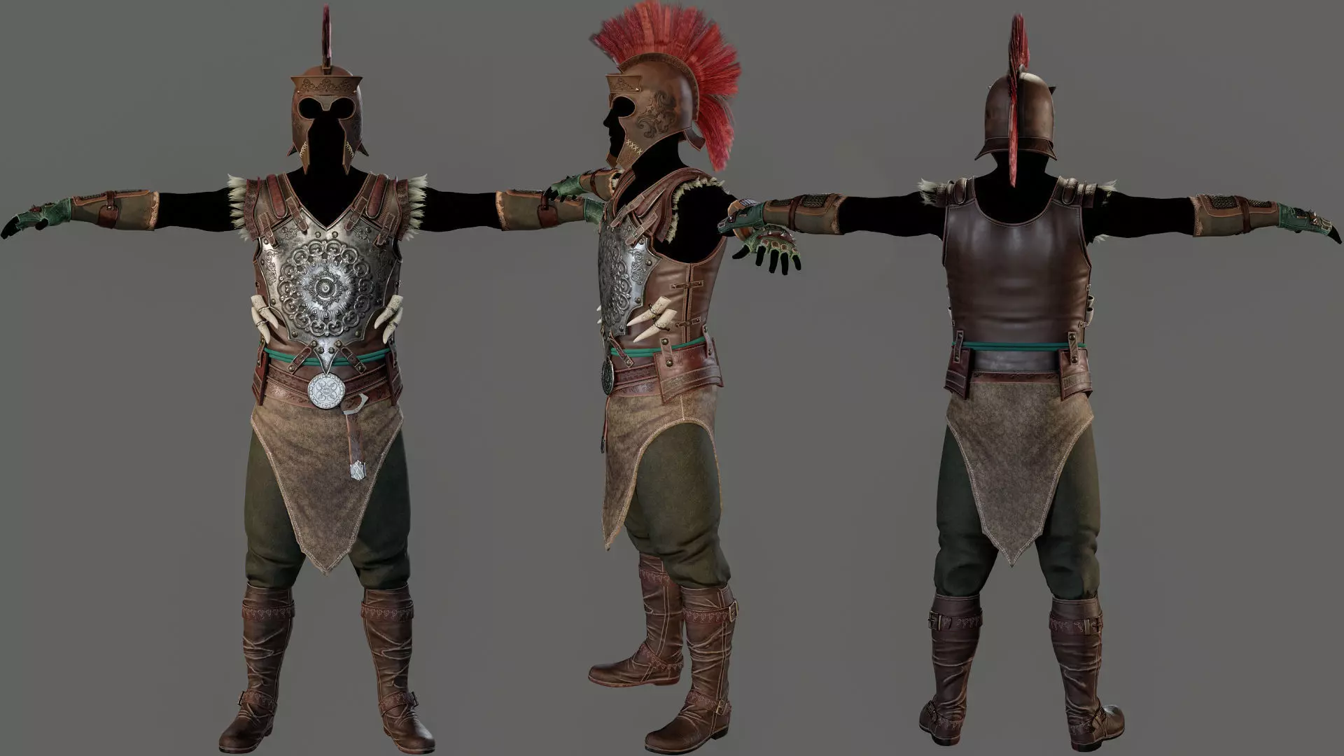 Armor Set Low-poly 3d Model Low-poly 3D model_1