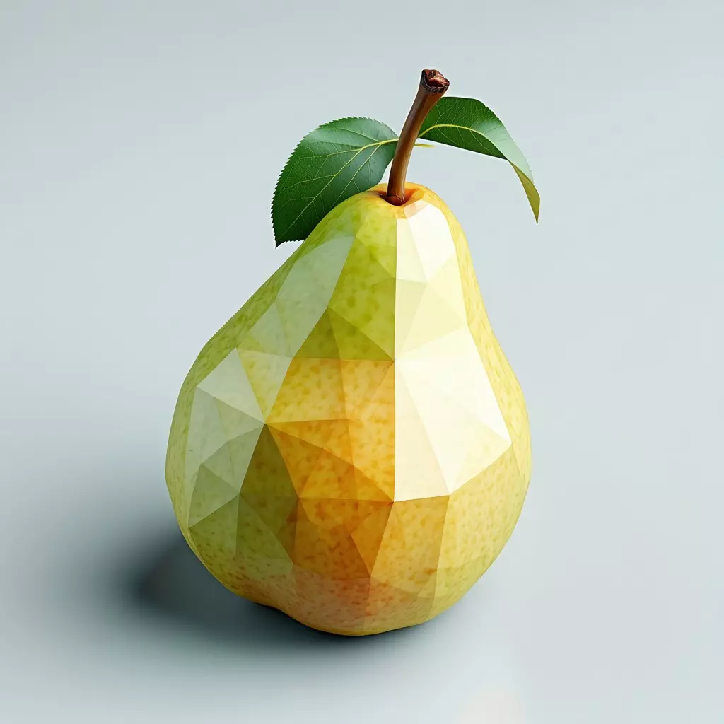 LowPoly Pear 3D Model Low-poly 3D model_0