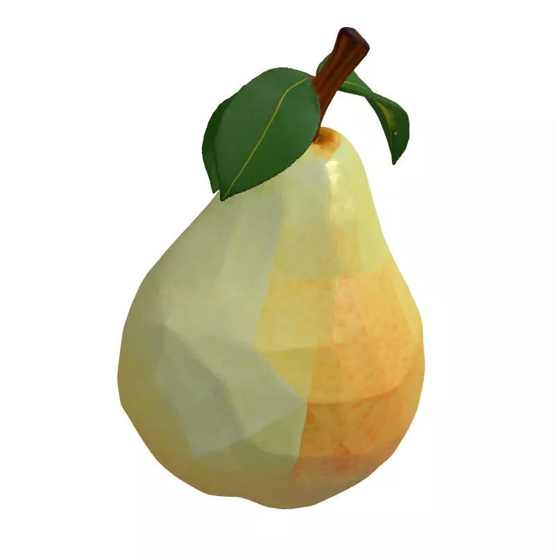 LowPoly Pear 3D Model Low-poly 3D model_3
