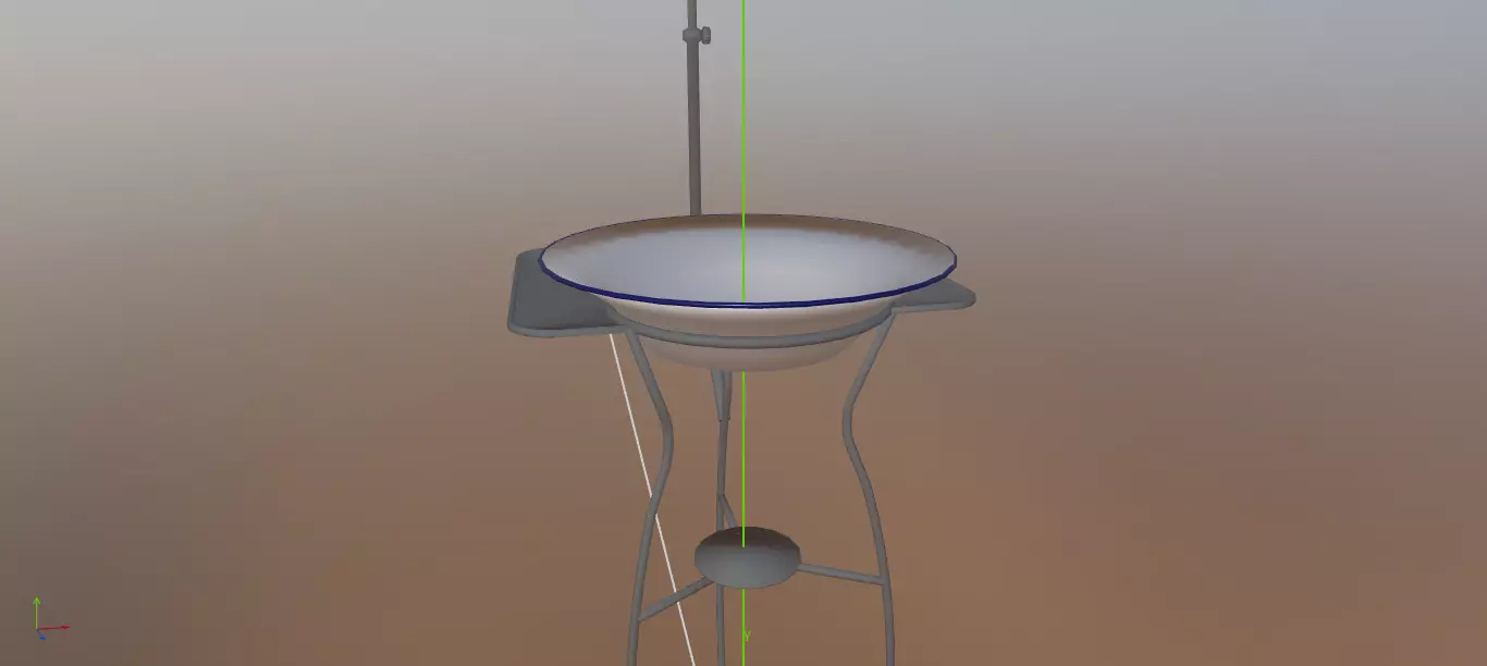 Washbasin support with mirror and basin 3D model_2