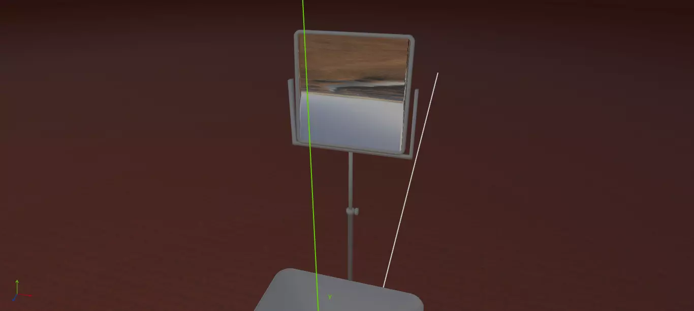 Washbasin support with mirror and basin 3D model_3