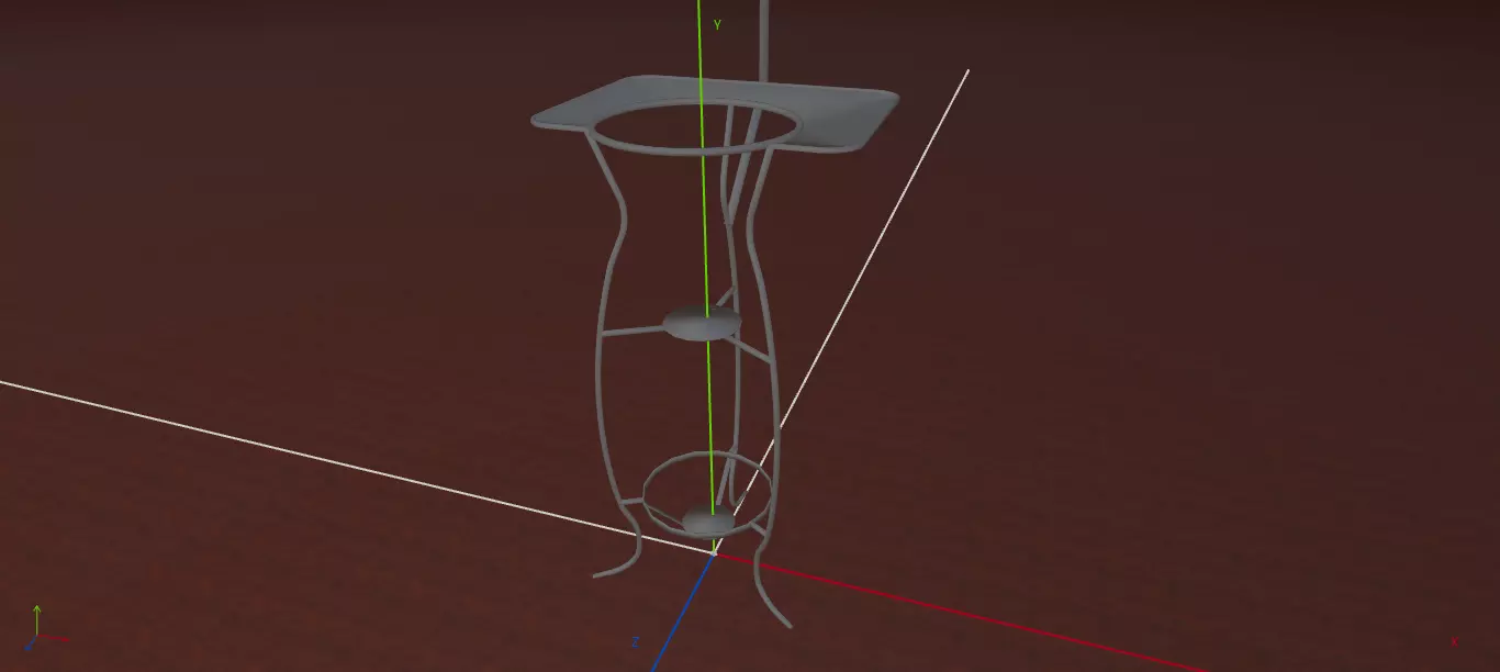 Washbasin support with mirror and basin 3D model_1