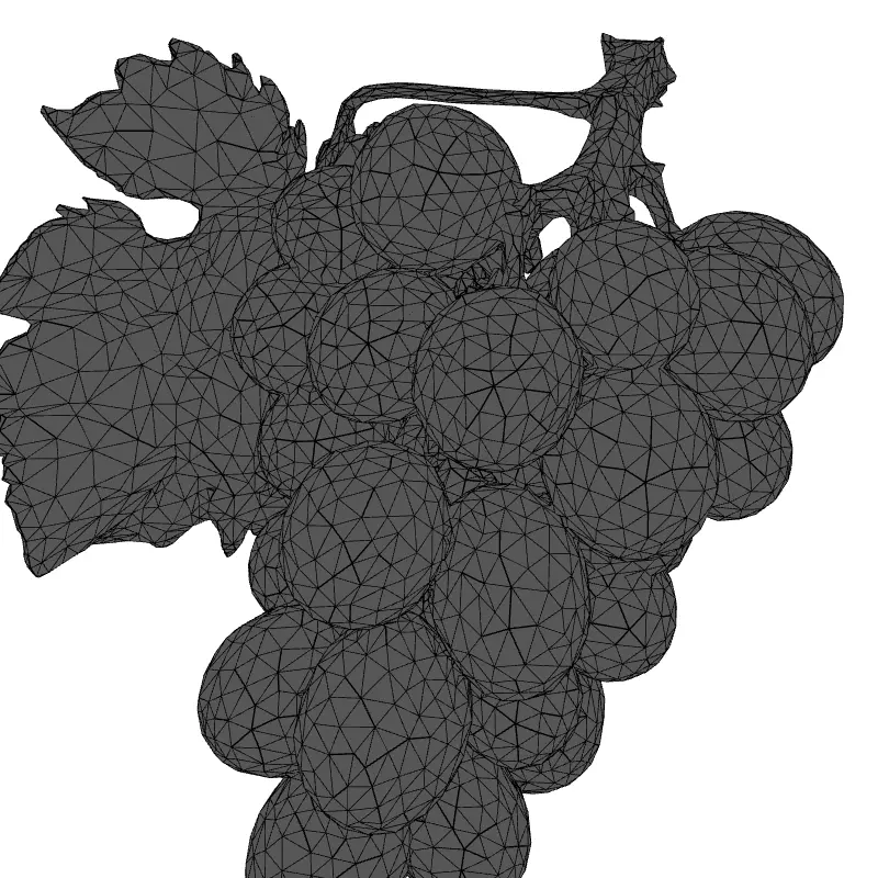 Realistic Red Grape Bunch 3D Model Low-poly 3D model_1