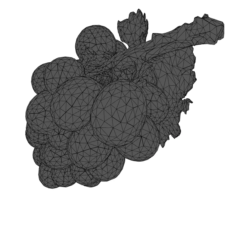 Realistic Red Grape Bunch 3D Model Low-poly 3D model_9